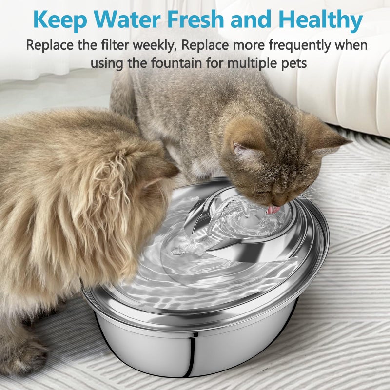 ORSDA Cat Water Fountain Filter, 6 Pack Replacement Filters for 67oz/2L Automatic Pet Fountain - 3 Triple Filtration System - Image 5